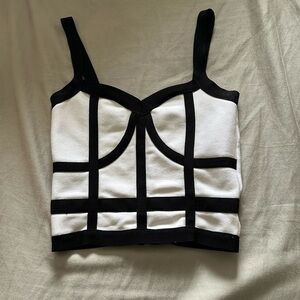 Bebe Monochrome Strappy Top